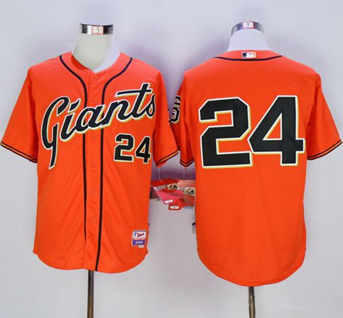 Custom Fan-Made Willie Mays San Francisco Giants #24 Orange Baseball Jersey