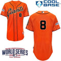 Custom Fan-Made Hunter Pence San Francisco Giants #8 Orange 2014 Baseball Jersey
