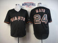 Custom Fan-Made Willie Mays San Francisco Giants #24 Black 2014 Baseball Jersey