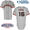 Custom Fan-Made Angel Pagan San Francisco Giants #16 Grey 2014 Baseball Jersey