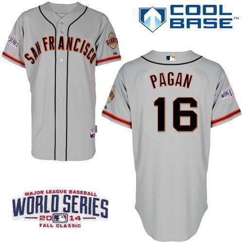 Custom Fan-Made Angel Pagan San Francisco Giants #16 Grey 2014 Baseball Jersey