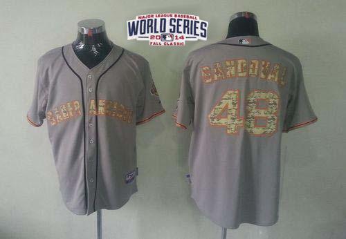 Custom Fan-Made Pablo Sandoval San Francisco Giants #48 Grey 2014 USMC Baseball Jersey