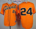 Custom Fan-Made Willie Mays San Francisco Giants #24 Orange 2014 Baseball Jersey