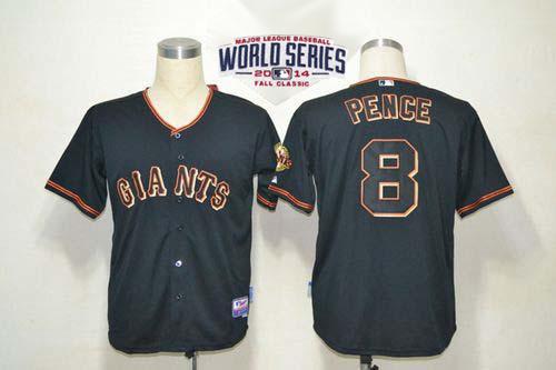 Custom Fan-Made Hunter Pence San Francisco Giants #8 Black 2014 Baseball Jersey