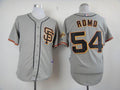 Custom Fan-Made Sergio Romo San Francisco Giants #54 Grey Baseball Jersey