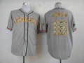 Custom Fan-Made Angel Pagan San Francisco Giants #16 Grey USMC Baseball Jersey