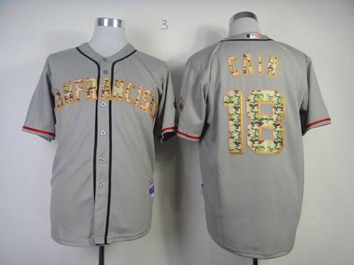 Custom Fan-Made Matt Cain San Francisco Giants #18 Grey USMC Baseball Jersey