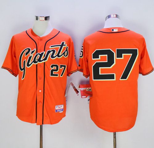 Custom Fan-Made Juan Marichal San Francisco Giants #27 Orange Baseball Jersey