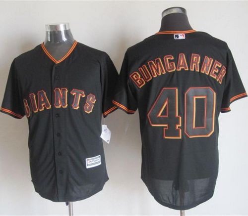Custom Fan-Made Madison Bumgarner San Francisco Giants #40 Black Baseball Jersey