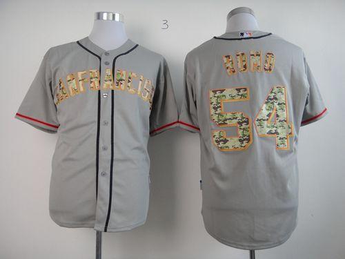 Custom Fan-Made Sergio Romo San Francisco Giants #54 Grey USMC Baseball Jersey