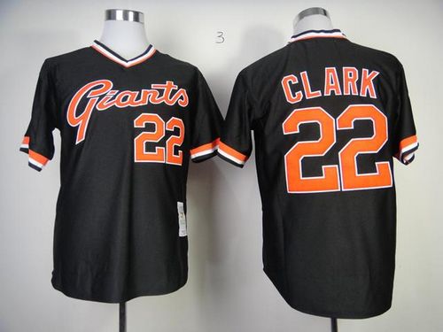 Custom Fan-Made Will Clark San Francisco Giants #22 Black Throwback Baseball Jersey