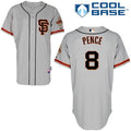 Custom Fan-Made Hunter Pence San Francisco Giants #8 Grey Baseball Jersey