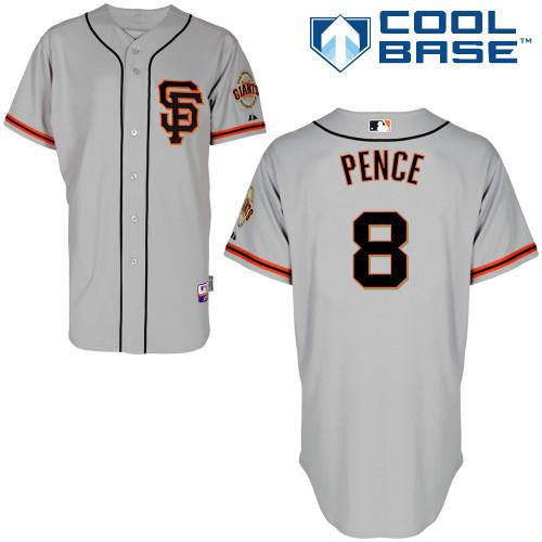 Custom Fan-Made Hunter Pence San Francisco Giants #8 Grey Baseball Jersey