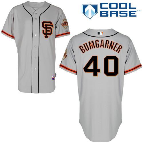 Custom Fan-Made Madison Bumgarner San Francisco Giants #40 Grey Baseball Jersey