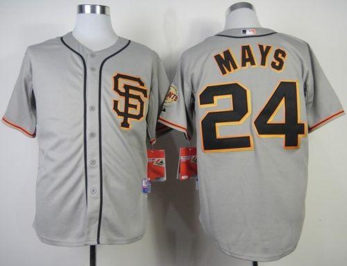 Custom Fan-Made Willie Mays San Francisco Giants #24 Grey Baseball Jersey