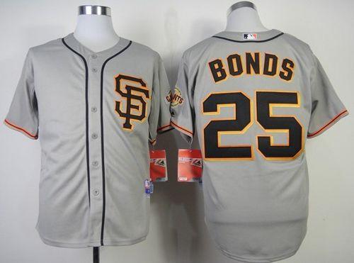 Custom Fan-Made Barry Bonds San Francisco Giants #25 Grey Baseball Jersey