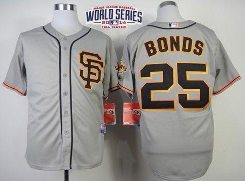Custom Fan-Made Barry Bonds San Francisco Giants #25 Grey 2014 Baseball Jersey