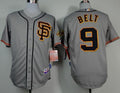 Custom Fan-Made Brandon Belt San Francisco Giants #9 Grey Baseball Jersey