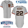 Custom Fan-Made Jake Peavy San Francisco Giants #22 Grey 2014 Baseball Jersey
