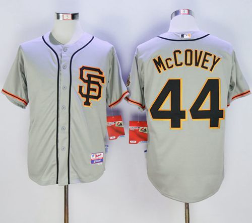 Custom Fan-Made Willie McCovey San Francisco Giants #44 Grey Baseball Jersey