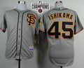 Custom Fan-Made Travis Ishikawa San Francisco Giants #45 Grey 2014 Baseball Jersey