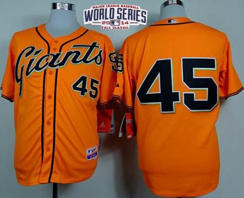 Custom Fan-Made Travis Ishikawa San Francisco Giants #45 Orange 2014 Baseball Jersey