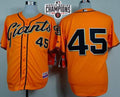 Custom Fan-Made Travis Ishikawa San Francisco Giants #45 Orange 2014 Baseball Jersey