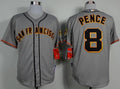 Custom Fan-Made Hunter Pence San Francisco Giants #8 Grey Baseball Jersey