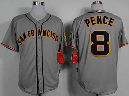 Custom Fan-Made Hunter Pence San Francisco Giants #8 Grey Baseball Jersey