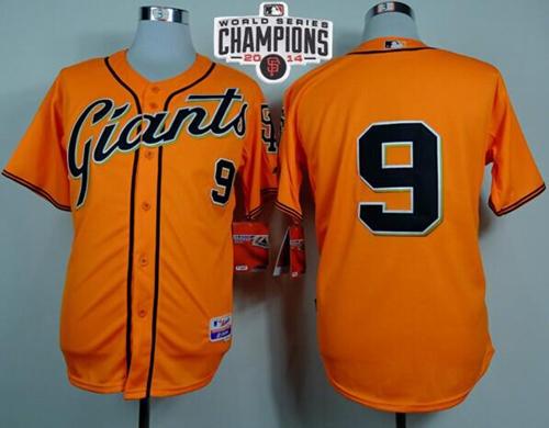 Custom Fan-Made Brandon Belt San Francisco Giants #9 Orange 2014 Baseball Jersey