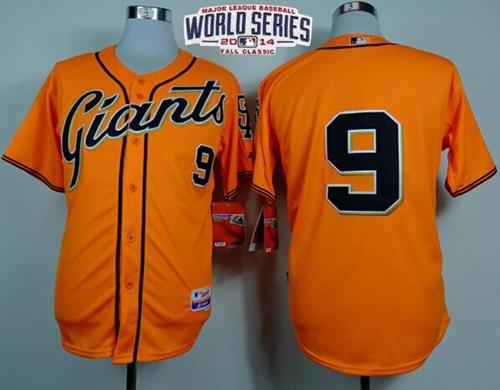 Custom Fan-Made Brandon Belt San Francisco Giants #9 Orange 2014 Baseball Jersey