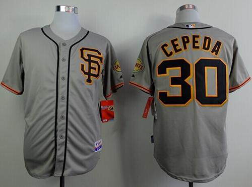 Custom Fan-Made Orlando Cepeda San Francisco Giants #30 Grey Baseball Jersey