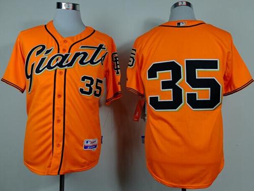 Custom Fan-Made Brandon Crawford San Francisco Giants #35 Orange Baseball Jersey