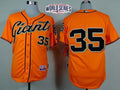 Custom Fan-Made Brandon Crawford San Francisco Giants #35 Orange 2014 Baseball Jersey