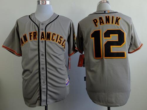 Custom Fan-Made Joe Panik San Francisco Giants #12 Grey Baseball Jersey