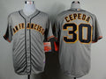 Custom Fan-Made Orlando Cepeda San Francisco Giants #30 Grey Baseball Jersey