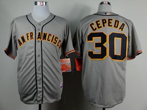 Custom Fan-Made Orlando Cepeda San Francisco Giants #30 Grey Baseball Jersey