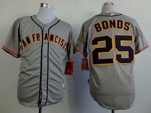 Custom Fan-Made Barry Bonds San Francisco Giants #25 Grey Baseball Jersey