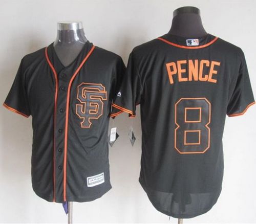 Custom Fan-Made Hunter Pence San Francisco Giants #8 Black Baseball Jersey