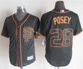 Custom Fan-Made Buster Posey San Francisco Giants #28 Black Baseball Jersey