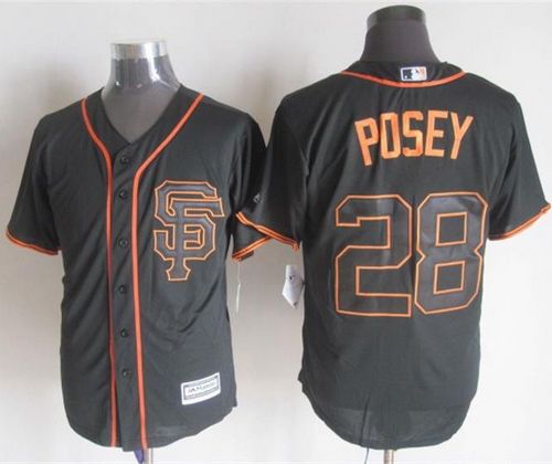 Custom Fan-Made Buster Posey San Francisco Giants #28 Black Baseball Jersey