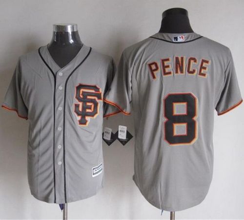Custom Fan-Made Hunter Pence San Francisco Giants #8 Grey Baseball Jersey