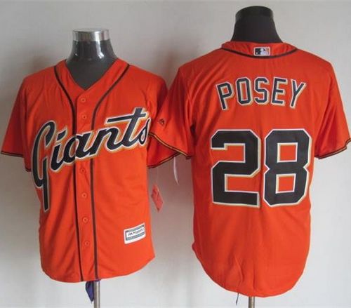 Custom Fan-Made Buster Posey San Francisco Giants #28 Orange Baseball Jersey