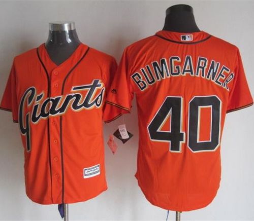 Custom Fan-Made Madison Bumgarner San Francisco Giants #40 Orange Baseball Jersey