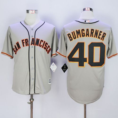 Custom Fan-Made Madison Bumgarner San Francisco Giants #40 Grey Baseball Jersey