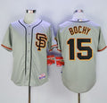 Custom Fan-Made Bruce Bochy San Francisco Giants #15 Grey Baseball Jersey