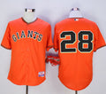 Custom Fan-Made Buster Posey San Francisco Giants #28 Orange Baseball Jersey