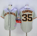 Custom Fan-Made Brandon Crawford San Francisco Giants #35 Grey Baseball Jersey
