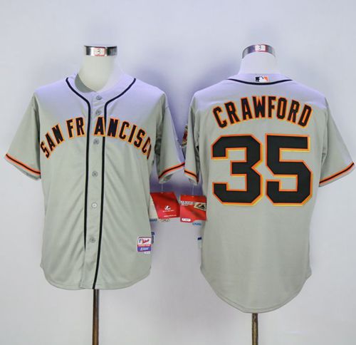 Custom Fan-Made Brandon Crawford San Francisco Giants #35 Grey Baseball Jersey
