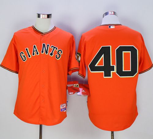Custom Fan-Made Madison Bumgarner San Francisco Giants #40 Orange Baseball Jersey